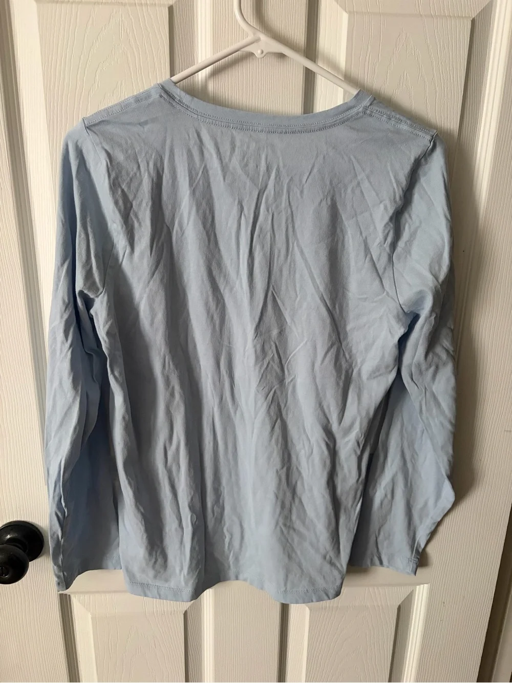 J Crew Women’s Dogs On Ski Lift Collector Tee Long Sleeve Blue Size M